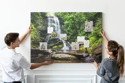 Tableau de liège Cascade forêt