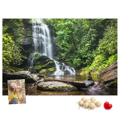 Tableau de liège Cascade forêt