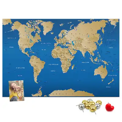 Tableau en liège décoratif carte du monde