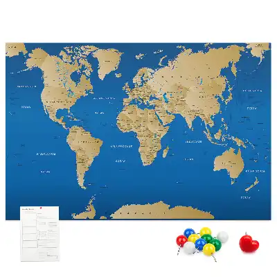 Tableau en liège décoratif carte du monde
