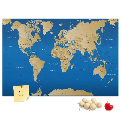 Tableau en liège décoratif carte du monde