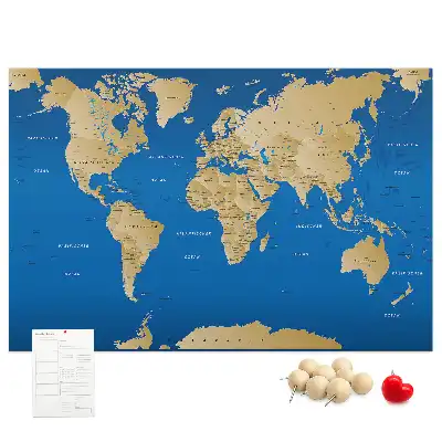 Tableau en liège décoratif carte du monde