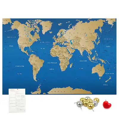 Tableau en liège décoratif carte du monde