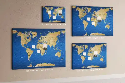 Tableau en liège décoratif carte du monde