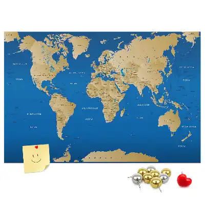 Tableau en liège décoratif carte du monde