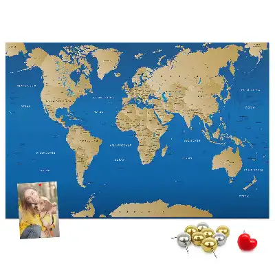 Tableau en liège décoratif carte du monde