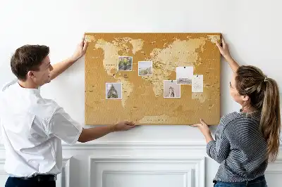 Tableau de liège carte du monde Planète Terre