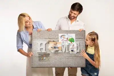 Tableau d’affichage en liège Inscription "home" pour le mur