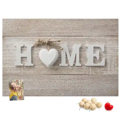 Tableau d’affichage en liège Inscription "home" pour le mur