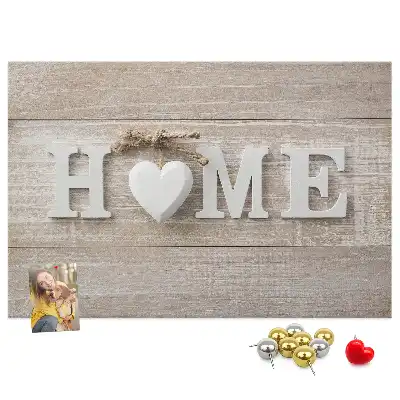 Tableau d’affichage en liège Inscription "home" pour le mur