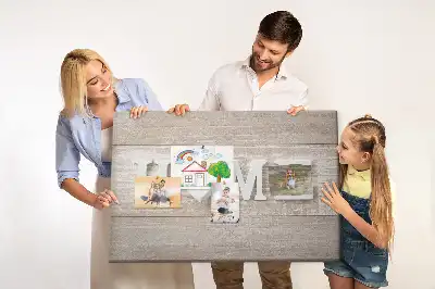 Tableau d’affichage en liège Inscription "home" pour le mur