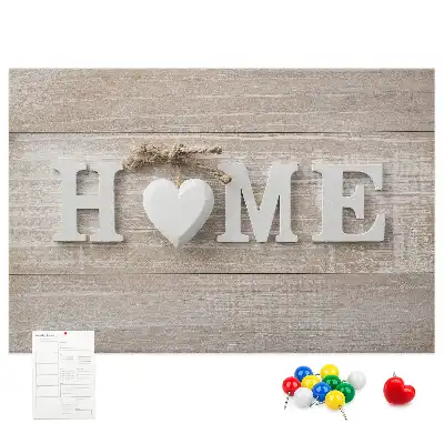 Tableau d’affichage en liège Inscription "home" pour le mur
