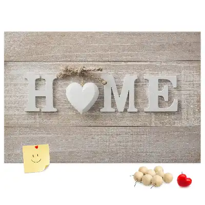 Tableau d’affichage en liège Inscription "home" pour le mur