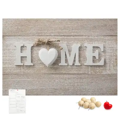 Tableau d’affichage en liège Inscription "home" pour le mur