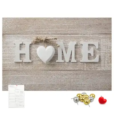 Tableau d’affichage en liège Inscription "home" pour le mur