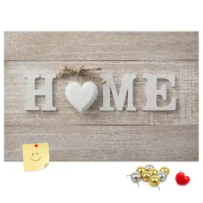 Tableau d’affichage en liège Inscription "home" pour le mur