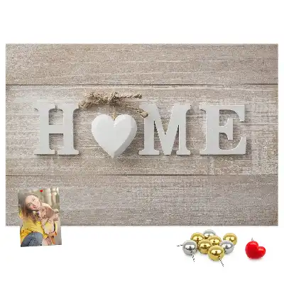 Tableau d’affichage en liège Inscription "home" pour le mur