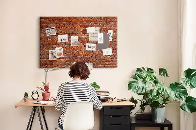 Tableau en liège décoratif motif vieux mur de briques