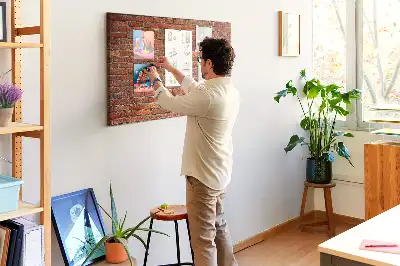 Tableau en liège décoratif motif vieux mur de briques