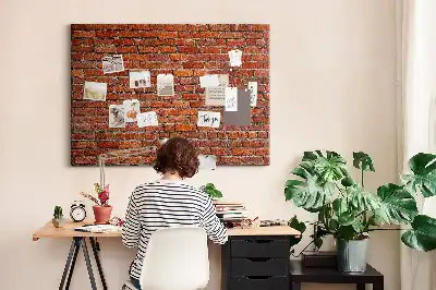 Tableau en liège décoratif motif vieux mur de briques