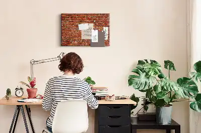 Tableau en liège décoratif motif vieux mur de briques