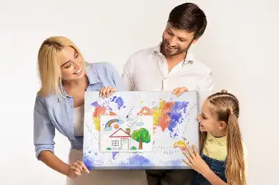Tableau en liège décoratif carte du monde peinte