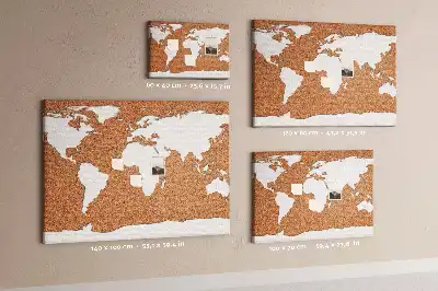 Tableau d’affichage en liège avec motif de carte du monde naturel
