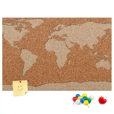Tableau en liège décoratif carte du monde