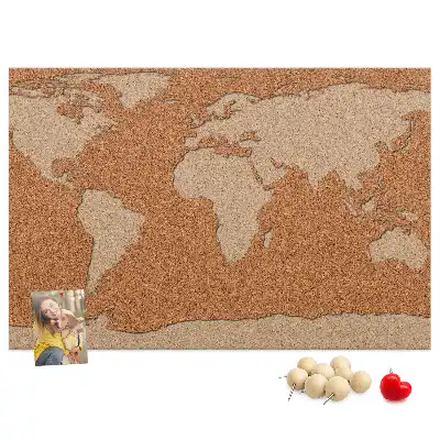 Tableau en liège décoratif carte du monde