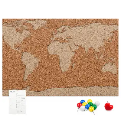 Tableau en liège décoratif carte du monde