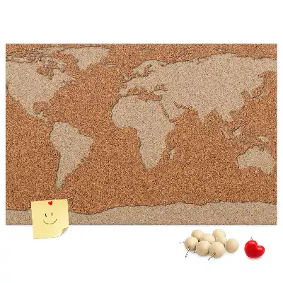 Tableau en liège décoratif carte du monde