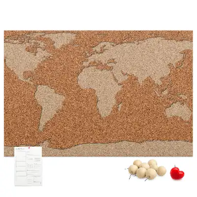 Tableau en liège décoratif carte du monde