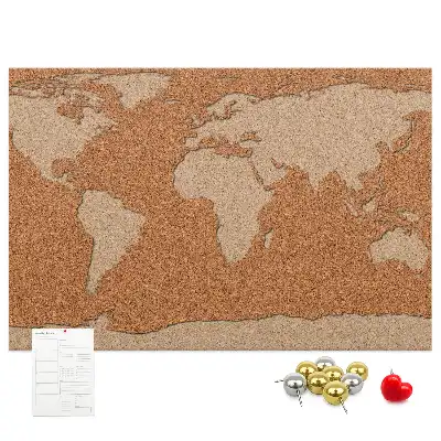 Tableau en liège décoratif carte du monde