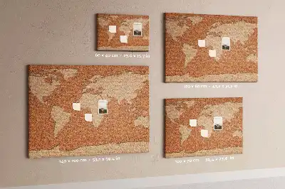 Tableau en liège décoratif carte du monde