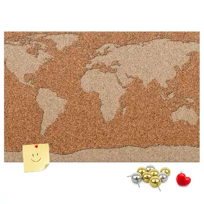 Tableau en liège décoratif carte du monde