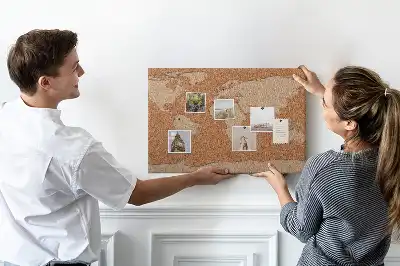 Tableau en liège décoratif carte du monde