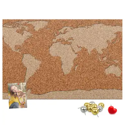 Tableau en liège décoratif carte du monde