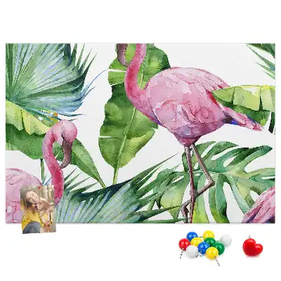 Tableau de liège motif flamants roses