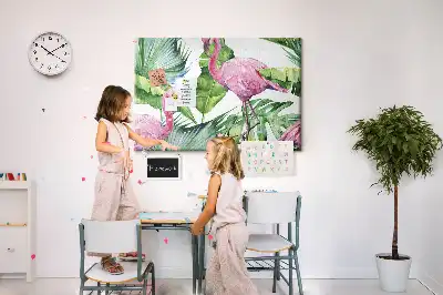 Tableau de liège motif flamants roses