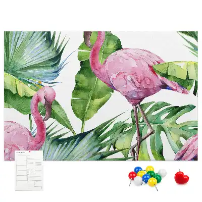 Tableau de liège motif flamants roses