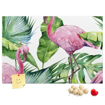 Tableau de liège motif flamants roses