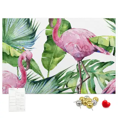 Tableau de liège motif flamants roses