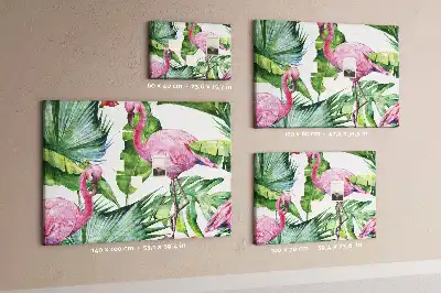 Tableau de liège motif flamants roses
