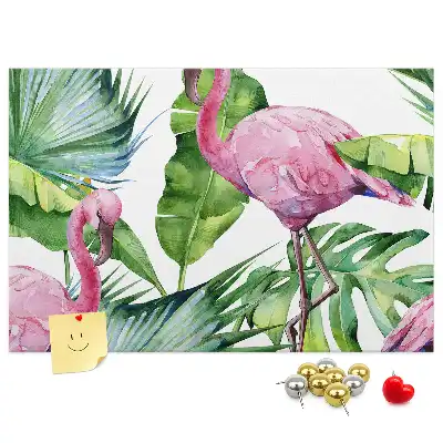 Tableau de liège motif flamants roses