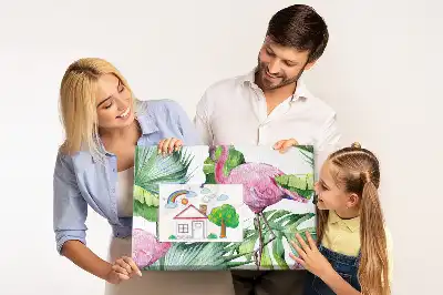 Tableau de liège motif flamants roses