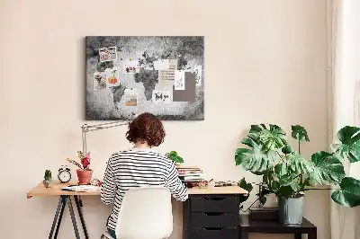 Tableau en liège décoratif Atlas des terres du monde