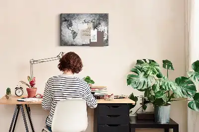 Tableau en liège décoratif Atlas des terres du monde