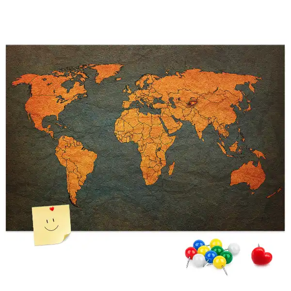 Grande carte du monde en liège