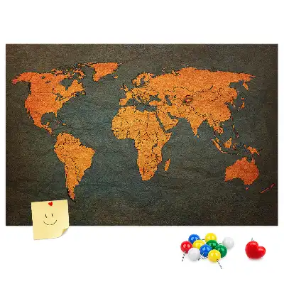 Grande carte du monde en liège