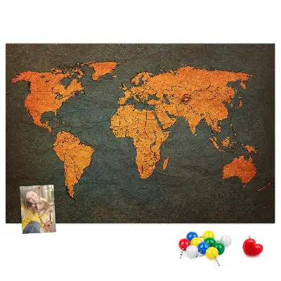 Grande carte du monde en liège